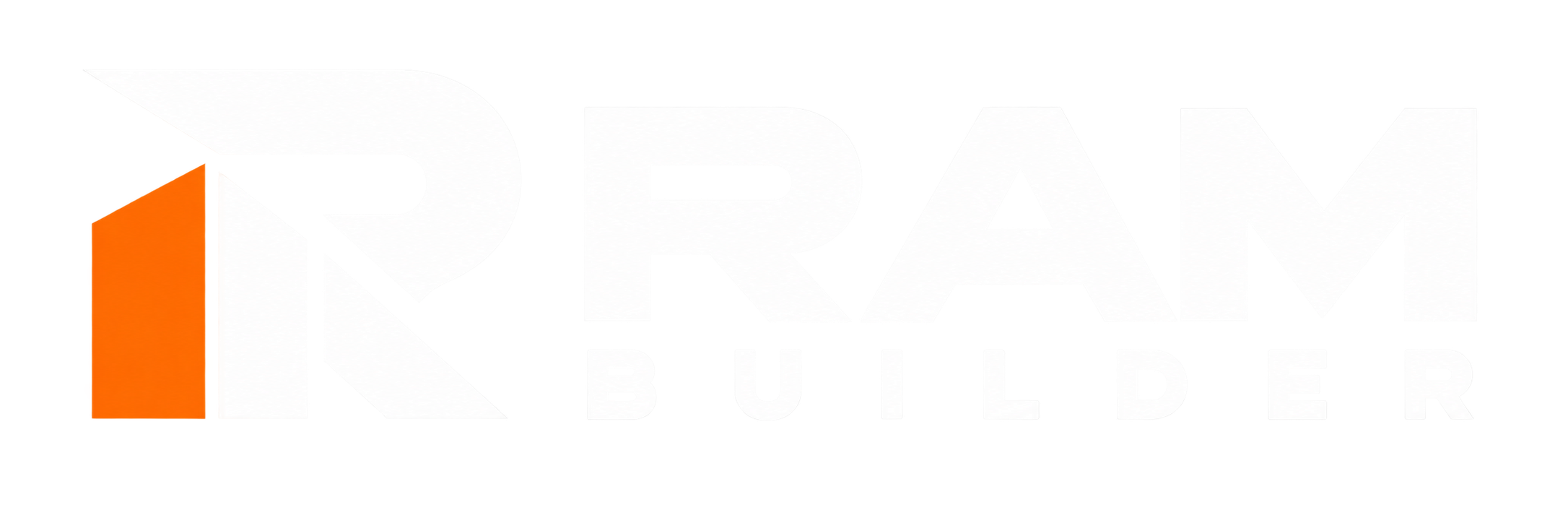 White and Orange RAM Builder Logo